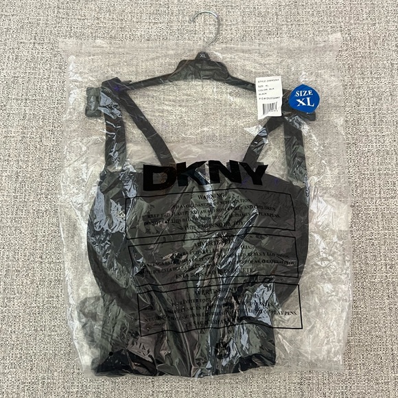 DKNY Women's Princess Seam Twist Front One-Piece Swimsuit - XL - Picture 4 of 6